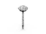 Platinum Round and Oval Toi Moi Ring with Prong Setting and Micro Pave Band 2