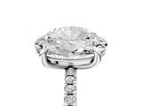Platinum Round and Oval Toi Moi Ring with Prong Setting and Pave Band 5