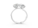 Platinum Round and Oval Toi Moi Ring with Prong Setting and Plain Band 3