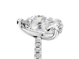 Platinum Round and Pear Toi Moi Ring with Prong Setting and Micro Pave Band 1
