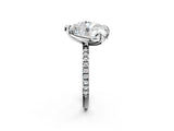 Platinum Round and Pear Toi Moi Ring with Prong Setting and Micro Pave Band 4