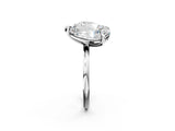Platinum Round and Pear Toi Moi Ring with Prong Setting and Plain Band 3