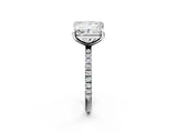 Platinum Round and Princess Toi Moi Ring with Prong Setting and Pave Band 2