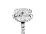 Platinum Round and Princess Toi Moi Ring with Prong Setting and Pave Band 5