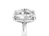 Platinum Round and Radiant Toi Moi Ring with Prong Setting and Plain Band 5