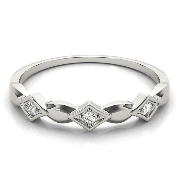 Platinum Square Diamond Twist Band with Bezel Setting 2