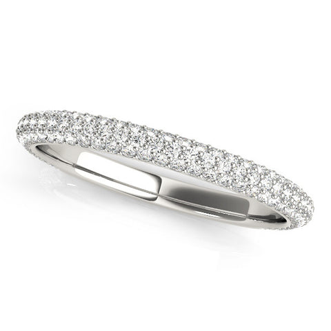 Platinum Three-Row Round Diamond Pavé Eternity Band 1