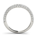 Platinum Three-Row Round Diamond Pavé Eternity Band with Shared Prong Setting 1