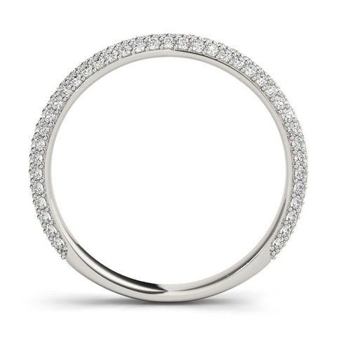 Platinum Three-Row Round Diamond Pavé Eternity Band