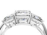 Platinum Three-Stone Asscher Cut Cut Diamond Engagement Ring with Prong Setting on a White Gold Band_11