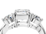 Platinum Three-Stone Asscher Cut Diamond Channel Set Engagement Ring with Prong Setting_11