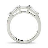Platinum Three-Stone Baguette Cut Channel Set Diamond Band