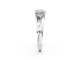 Platinum Three-Stone Cushion Cut Cut Diamond Ring with Trillion Side Stones on a Split Shank Band_15