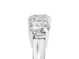 Platinum Three-Stone Cushion Cut Diamond Ring with Channel Set Band and Four-Prong Setting_23
