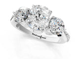 Platinum Three-Stone Cushion Diamond Channel Set Engagement Ring with Prong Setting_4