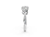 Platinum Three-Stone Cushion Diamond Channel Set Engagement Ring with Prong Setting_5