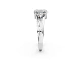 Platinum Three-Stone Emerald Cut Cut Diamond Ring with Trillion Side Stones on a Split Shank Band_15