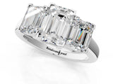 Platinum Three-Stone Emerald Cut Diamond Ring with Channel Set Band and Four-Prong Setting_19