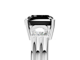 Platinum Three-Stone Fancy Black Asscher Cut Cut Classic Band Prong Setting Ring_17