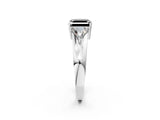 Platinum Three-Stone Fancy Black Asscher Cut Cut Diamond Ring with Trillion Side Stones on a Split Shank Band_8
