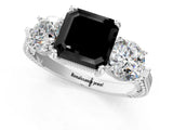 Platinum Three-Stone Fancy Black Asscher Cut Cut Milgrain Band Prong Setting Ring_19