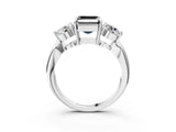 Platinum Three-Stone Fancy Black Asscher Cut Diamond Channel Set Engagement Ring with Prong Setting_27