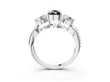 Platinum Three-Stone Fancy Black Cushion Cut Diamond Channel Set Engagement Ring with Prong Setting_27