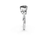 Platinum Three-Stone Fancy Black Heart Cut Diamond Channel Set Engagement Ring with Prong Setting_20