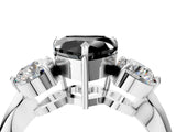 Platinum Three-Stone Fancy Black Heart Cut Diamond Channel Set Engagement Ring with Prong Setting_22