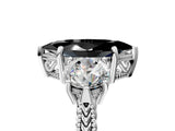Platinum Three-Stone Fancy Black Marquise Cut Cut Milgrain Band Prong Setting Ring_11