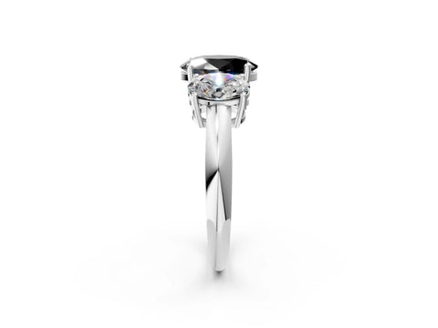 Platinum Three-Stone Fancy Black Oval Cut Cut Diamond Engagement Ring with Prong Setting on a White Gold Band_74