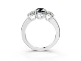 Platinum Three-Stone Fancy Black Oval Cut Cut Diamond Ring with Channel Set Band and Four-Prong Setting_33