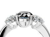 Platinum Three-Stone Fancy Black Oval Cut Cut Diamond Ring with Channel Set Band and Four-Prong Setting_34