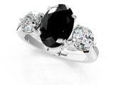 Platinum Three-Stone Fancy Black Oval Cut Diamond Channel Set Engagement Ring with Prong Setting_19