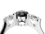 Platinum Three-Stone Fancy Black Pear Cut Cut Classic Band Prong Setting Ring_10