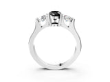 Platinum Three-Stone Fancy Black Pear Cut Cut Classic Band Prong Setting Ring_9