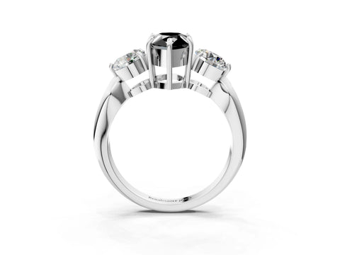 Platinum Three-Stone Fancy Black Pear Cut Diamond Channel Set Engagement Ring with Prong Setting_27