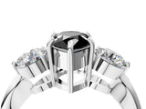Platinum Three-Stone Fancy Black Pear Cut Diamond Channel Set Engagement Ring with Prong Setting_28