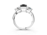 Platinum Three-Stone Fancy Black Princess Cut Diamond Channel Set Engagement Ring with Prong Setting_27