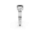 Platinum Three-Stone Fancy Black Radiant Cut Cut Classic Band Prong Setting Ring_14