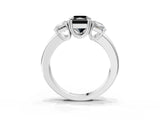 Platinum Three-Stone Fancy Black Radiant Cut Cut Diamond Ring with Channel Set Band and Four-Prong Setting_63