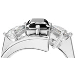 Platinum Three-Stone Fancy Black Radiant Cut Cut Tension Band Ring with Four-Prong Setting_10