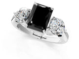 Platinum Three-Stone Fancy Black Radiant Cut Diamond Channel Set Engagement Ring with Prong Setting_25