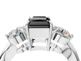 Platinum Three-Stone Fancy Black Radiant Cut Diamond Channel Set Engagement Ring with Prong Setting_28