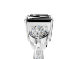 Platinum Three-Stone Fancy Black Radiant Cut Diamond Channel Set Engagement Ring with Prong Setting_29