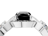 Platinum Three-Stone Fancy Black Radiant Cut Diamond Wave Pave Band with Prong Setting_10
