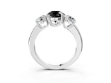 Platinum Three-Stone Fancy Black Round Cut Cut Diamond Ring with Channel Set Band and Four-Prong Setting_33