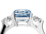 Platinum Three-Stone Fancy Blue Asscher Cut Cut Classic Band Prong Setting Ring_16