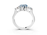 Platinum Three-Stone Fancy Blue Heart Cut Cut Classic Band Prong Setting Ring_15