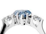 Platinum Three-Stone Fancy Blue Heart Cut Cut Classic Band Prong Setting Ring_16